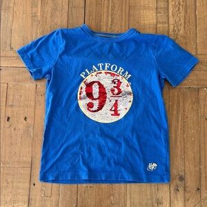 Mini Boden Harry Potter flip sequin platform short sleeve tee shirt 6-7 years